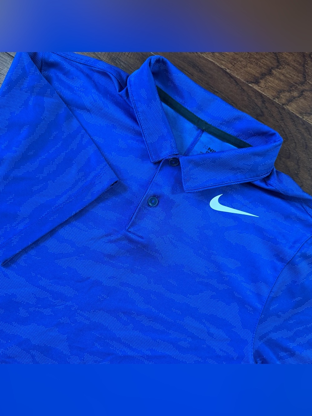 Nike Golf Men’s Polo Shirt Standard Fit Small Blue camouflage Performance
